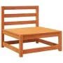 Garden sofa without armrests with footrest in brown pine wood by , Modular outdoor sofas - Ref: Foro24-837960, Price: 98,89 €...