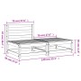 Garden sofa without armrests with footrest in brown pine wood by , Modular outdoor sofas - Ref: Foro24-837960, Price: 99,95 €...
