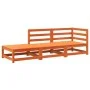 Gartensofa mit Fußstütze, 2-Sitzer, wachsbraunes Kiefernholz von , Modulare Sofas für den Außenbereich - Ref: Foro24-837974, ...