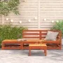 Gartensofa mit Fußstütze, 2-Sitzer, wachsbraunes Kiefernholz von , Modulare Sofas für den Außenbereich - Ref: Foro24-837974, ...