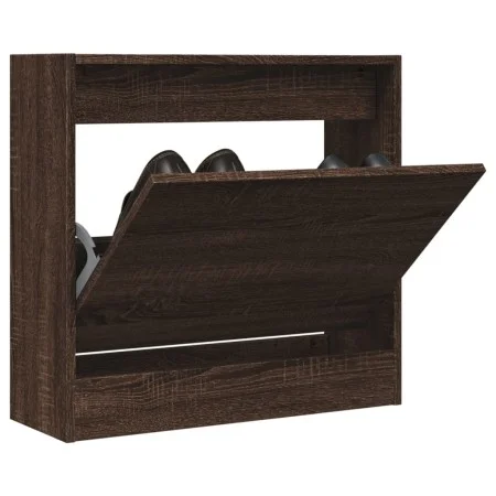 Oak brown engineered wood shoe rack 60x21x57 cm by , Shoe racks and shoe organizers - Ref: Foro24-839888, Price: 60,19 €, Dis...