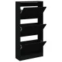 Black engineered wood shoe rack 60x21x125.5 cm by , Shoe racks and shoe organizers - Ref: Foro24-839897, Price: 95,41 €, Disc...