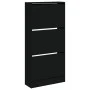 Black engineered wood shoe rack 60x21x125.5 cm by , Shoe racks and shoe organizers - Ref: Foro24-839897, Price: 95,41 €, Disc...