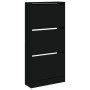 Zapatero de madera de ingeniería negro 60x21x125,5 cm