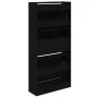 Black engineered wood shoe rack 60x21x125.5 cm by , Shoe racks and shoe organizers - Ref: Foro24-839897, Price: 95,41 €, Disc...