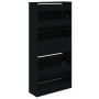 Zapatero de madera de ingeniería negro 60x21x125,5 cm