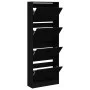 Black engineered wood shoe rack 60x21x163.5 cm by , Shoe racks and shoe organizers - Ref: Foro24-839904, Price: 108,68 €, Dis...
