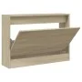 Schuhregal aus Sonoma-Eichenholzwerkstoff, 80 x 21 x 57 cm von , Schuhregale und Schuhorganisatoren - Ref: Foro24-839912, Pre...