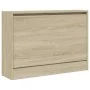 Schuhregal aus Sonoma-Eichenholzwerkstoff, 80 x 21 x 57 cm von , Schuhregale und Schuhorganisatoren - Ref: Foro24-839912, Pre...