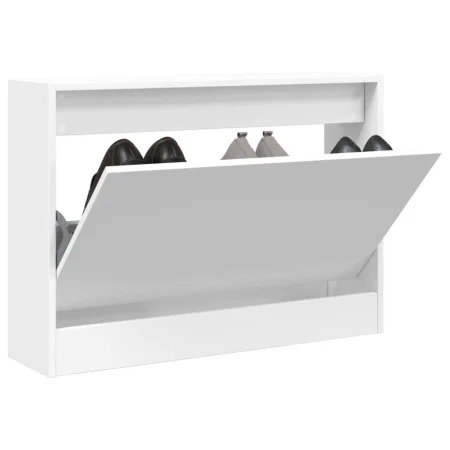 White engineered wood shoe rack 80x21x57 cm by , Shoe racks and shoe organizers - Ref: Foro24-839910, Price: 60,62 €, Discoun...
