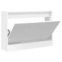 White engineered wood shoe rack 80x21x57 cm by , Shoe racks and shoe organizers - Ref: Foro24-839910, Price: 60,62 €, Discoun...