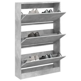 Concrete gray engineered wood shoe rack 80x21x125.5 cm by , Shoe racks and shoe organizers - Ref: Foro24-839927, Price: 103,4...