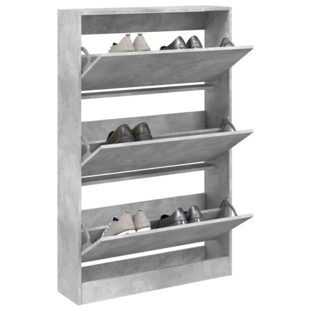 Concrete gray engineered wood shoe rack 80x21x125.5 cm by , Shoe racks and shoe organizers - Ref: Foro24-839927, Price: 104,8...