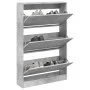 Concrete gray engineered wood shoe rack 80x21x125.5 cm by , Shoe racks and shoe organizers - Ref: Foro24-839927, Price: 103,4...