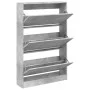 Concrete gray engineered wood shoe rack 80x21x125.5 cm by , Shoe racks and shoe organizers - Ref: Foro24-839927, Price: 103,4...