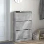 Concrete gray engineered wood shoe rack 80x21x125.5 cm by , Shoe racks and shoe organizers - Ref: Foro24-839927, Price: 103,4...