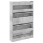 Concrete gray engineered wood shoe rack 80x21x125.5 cm by , Shoe racks and shoe organizers - Ref: Foro24-839927, Price: 103,4...