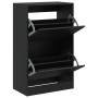 Black engineered wood shoe rack 60x34x96.5 cm by , Shoe racks and shoe organizers - Ref: Foro24-839946, Price: 98,12 €, Disco...