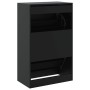 Black engineered wood shoe rack 60x34x96.5 cm by , Shoe racks and shoe organizers - Ref: Foro24-839946, Price: 98,12 €, Disco...