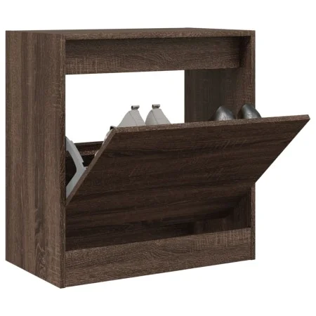 Oak brown engineered wood shoe rack 60x34x63.5 cm by , Shoe racks and shoe organizers - Ref: Foro24-839944, Price: 74,06 €, D...