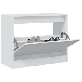 Weißes Schuhregal aus Holzwerkstoff, 80 x 34 x 63 cm von , Schuhregale und Schuhorganisatoren - Ref: Foro24-839959, Preis: 60...