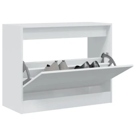 White engineered wood shoe rack 80x34x63 cm by , Shoe racks and shoe organizers - Ref: Foro24-839959, Price: 59,60 €, Discoun...