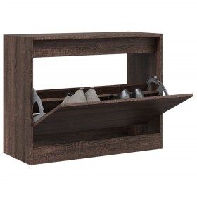 Oak brown engineered wood shoe rack 80x34x63 cm by , Shoe racks and shoe organizers - Ref: Foro24-839965, Price: 92,42 €, Dis...