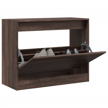 Oak brown engineered wood shoe rack 80x34x63 cm by , Shoe racks and shoe organizers - Ref: Foro24-839965, Price: 92,42 €, Dis...
