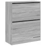 Zapatero de madera de ingeniería gris Sonoma 80x34x96,5 cm de , Zapateros y organizadores de calzado - Ref: Foro24-839971, Pr...