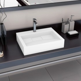 Washbasin 60x38x11 cm mineral resin/white marble by vidaXL, Sinks - Ref: Foro24-144064, Price: 148,61 €, Discount: %
