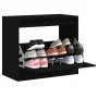 Black engineered wood shoe rack 80x42x69 cm by , Shoe racks and shoe organizers - Ref: Foro24-840002, Price: 66,13 €, Discoun...