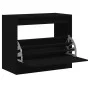 Black engineered wood shoe rack 80x42x69 cm by , Shoe racks and shoe organizers - Ref: Foro24-840002, Price: 66,13 €, Discoun...