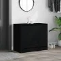 Black engineered wood shoe rack 80x42x69 cm by , Shoe racks and shoe organizers - Ref: Foro24-840002, Price: 66,13 €, Discoun...