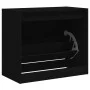 Black engineered wood shoe rack 80x42x69 cm by , Shoe racks and shoe organizers - Ref: Foro24-840002, Price: 66,13 €, Discoun...