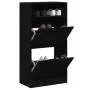 Black engineered wood shoe rack 60x34x116 cm by , Shoe racks and shoe organizers - Ref: Foro24-840016, Price: 81,07 €, Discou...