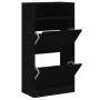 Black engineered wood shoe rack 60x34x116 cm by , Shoe racks and shoe organizers - Ref: Foro24-840016, Price: 81,07 €, Discou...