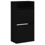 Black engineered wood shoe rack 60x34x116 cm by , Shoe racks and shoe organizers - Ref: Foro24-840016, Price: 81,07 €, Discou...