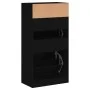 Black engineered wood shoe rack 60x34x116 cm by , Shoe racks and shoe organizers - Ref: Foro24-840016, Price: 81,07 €, Discou...