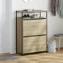 Schuhregal aus Sonoma-Eichenholzwerkstoff, 75 x 34 x 112 cm von , Schuhregale und Schuhorganisatoren - Ref: Foro24-840035, Pr...