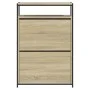 Schuhregal aus Sonoma-Eichenholzwerkstoff, 75 x 34 x 112 cm von , Schuhregale und Schuhorganisatoren - Ref: Foro24-840035, Pr...