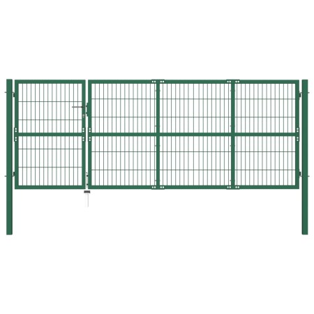 Gartenzauntor mit grünen Stahlpfosten 350x120 cm von , Gartentore - Ref: Foro24-142570, Preis: 526,87 €, Rabatt: %
