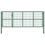 Garden fence gate with green steel posts 350x120 cm by , garden gates - Ref: Foro24-142570, Price: 526,87 €, Discount: %