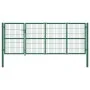 Puerta de valla de jardín con postes acero verde 350x120 cm de , Puertas de jardín - Ref: Foro24-142570, Precio: 516,20 €, De...