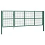 Puerta de valla de jardín con postes acero verde 350x120 cm de , Puertas de jardín - Ref: Foro24-142570, Precio: 516,20 €, De...