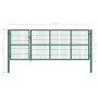 Puerta de valla de jardín con postes acero verde 350x120 cm de , Puertas de jardín - Ref: Foro24-142570, Precio: 516,20 €, De...