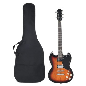 Guitarra eléctrica principiantes con funda marrón negro 4/4 39"