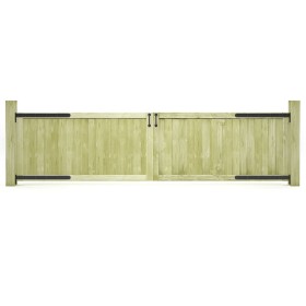 Puertas de valla madera de pino impregnada 300x75 cm 2 uds