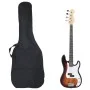 Beginner Electric Bass and Case Brown White 4/4 46" by , Guitars - Ref: Foro24-70184, Price: 146,89 €, Discount: %