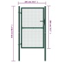 Green steel fence gate 100x200 cm by , garden gates - Ref: Foro24-145736, Price: 214,45 €, Discount: %