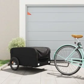 Black iron bicycle trailer 45 kg by , Bicycle trailers - Ref: Foro24-94052, Price: 93,46 €, Discount: %